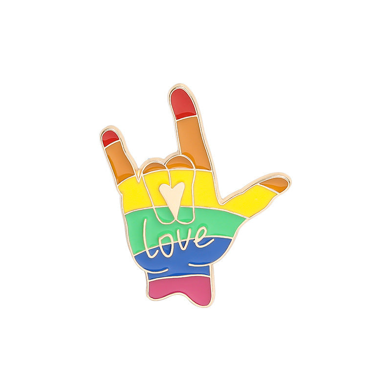 Broche de arcoirbow LGBT LGBT Cloud de corazón de aleación al por mayor